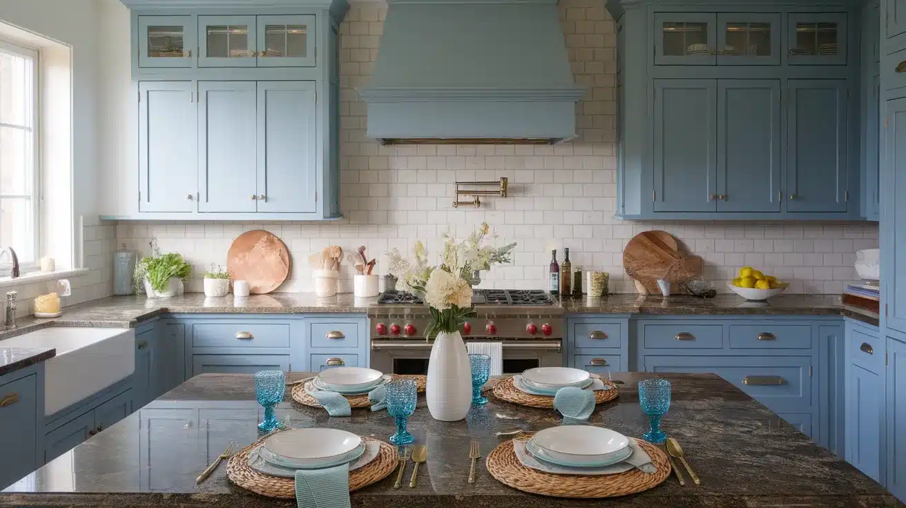 Blue Cabinets (Pale, Slate, or Navy): Coastal and Cool