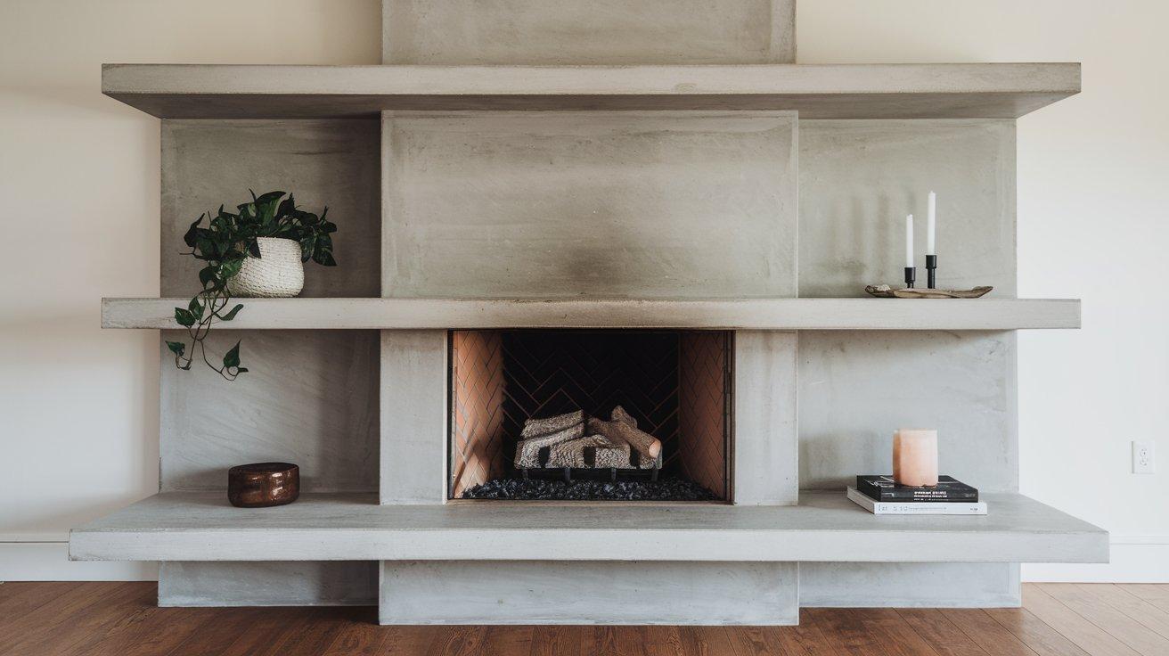 Concrete Shelf Fireplace