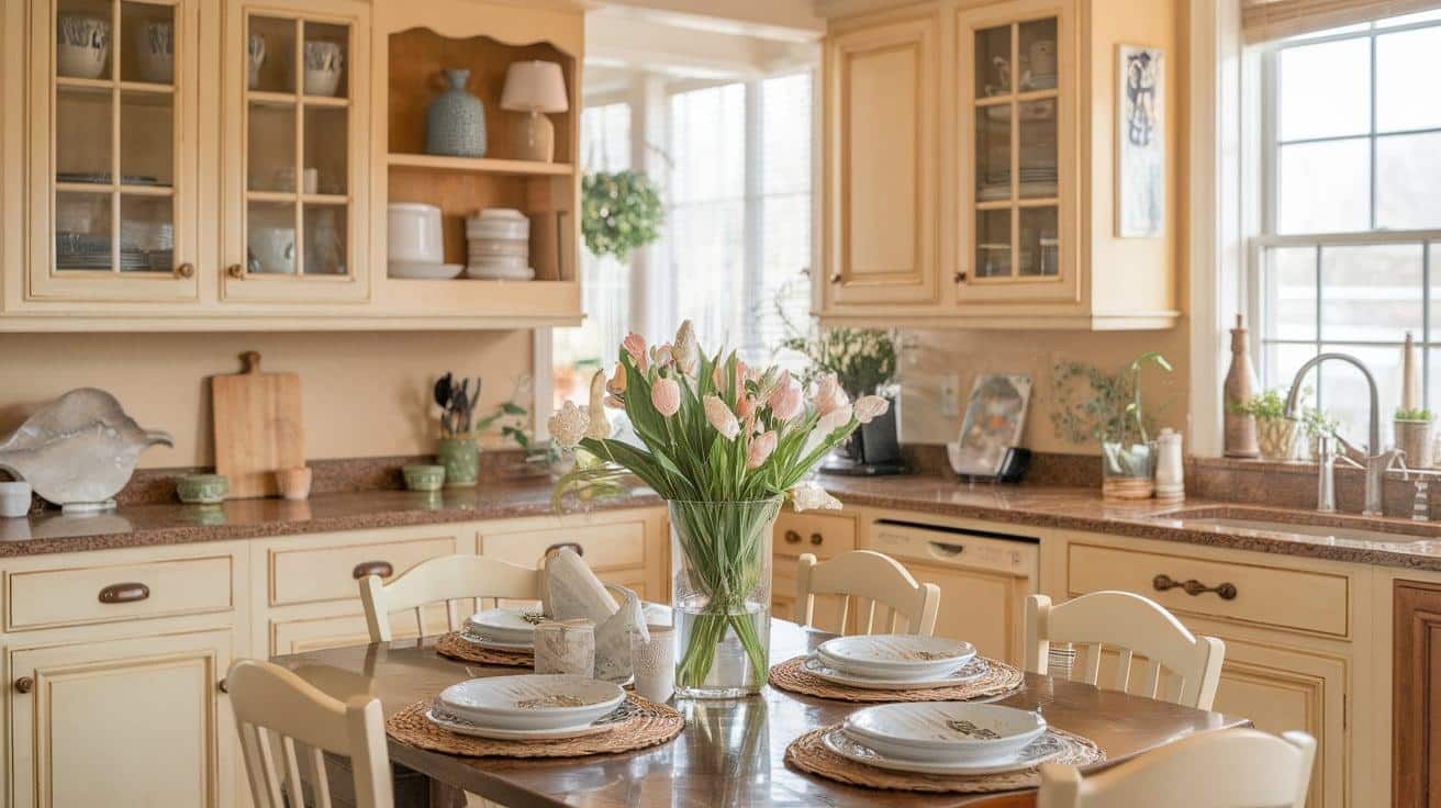 Cream or Off-White Cabinets: Warmth and Harmony