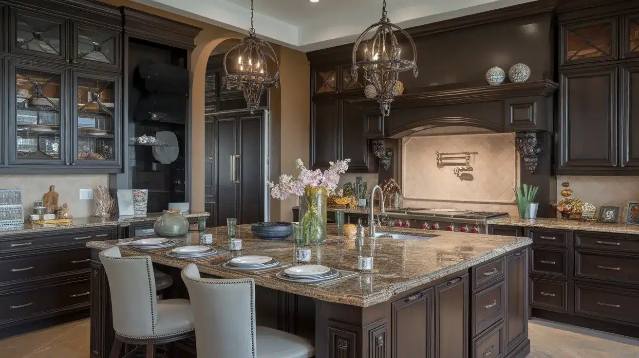 Dark Espresso or Charcoal Cabinets: Dramatic Grace