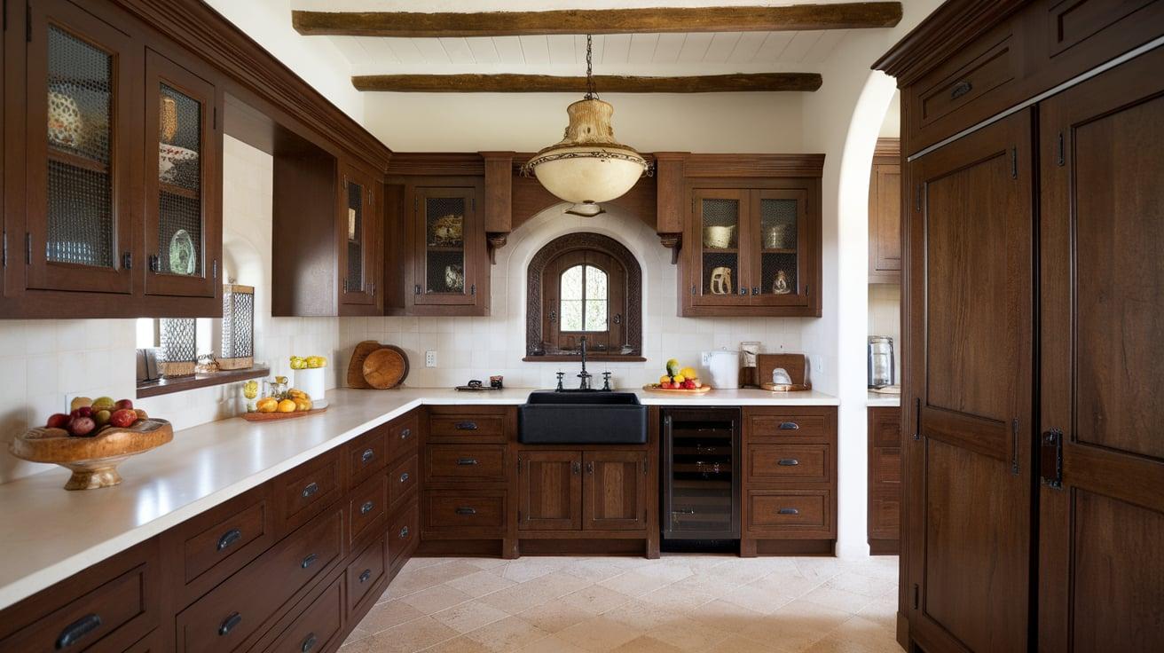 Dark Wood Kitchen Cabinets