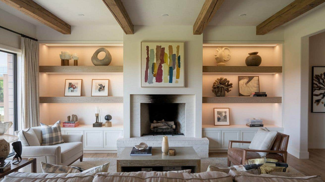 Fireplace with Art Display