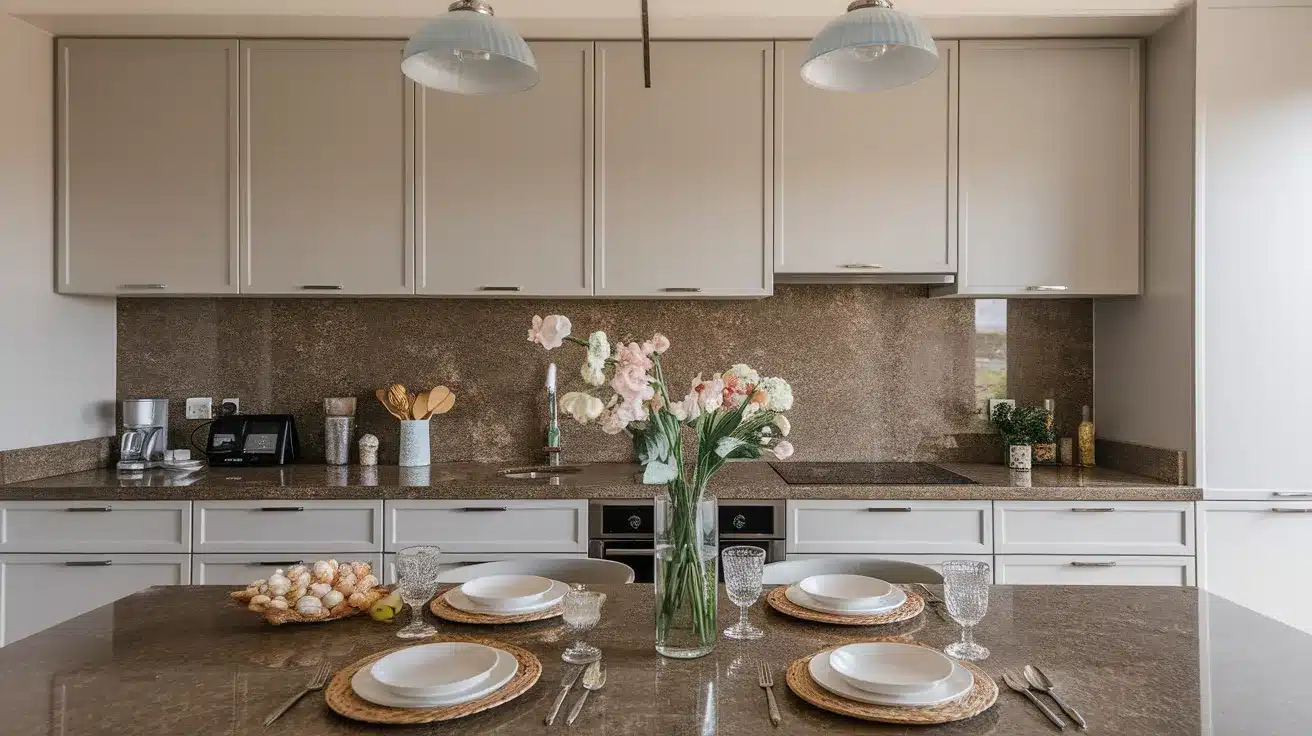 Gray Cabinets That Go With Brown Granite