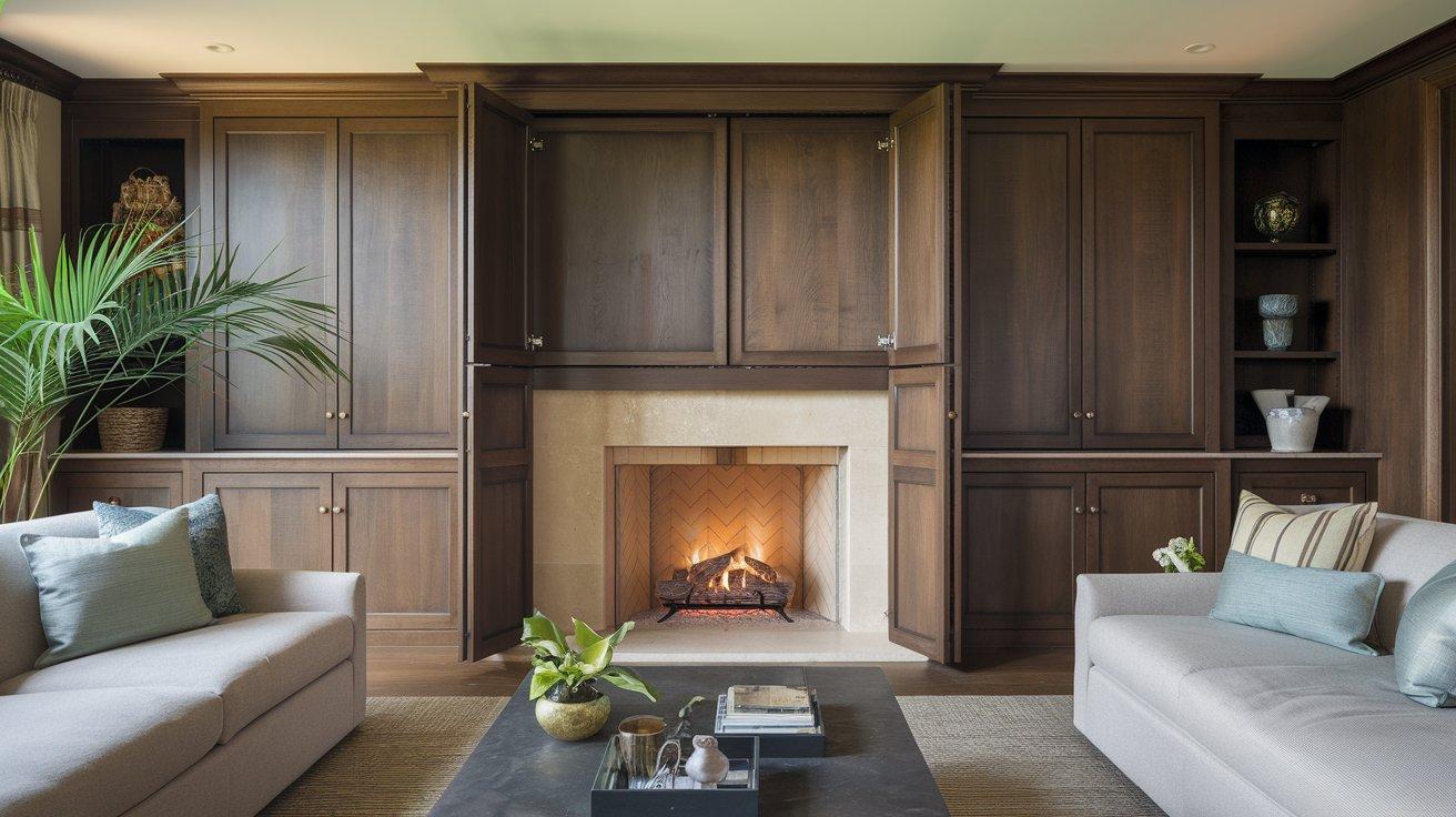 Hidden Fireplace with Panels
