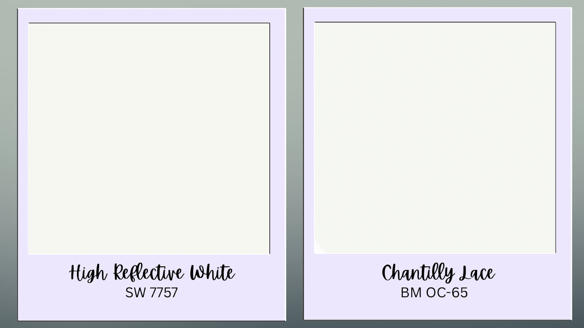 High Reflective White vs Chantilly Lace