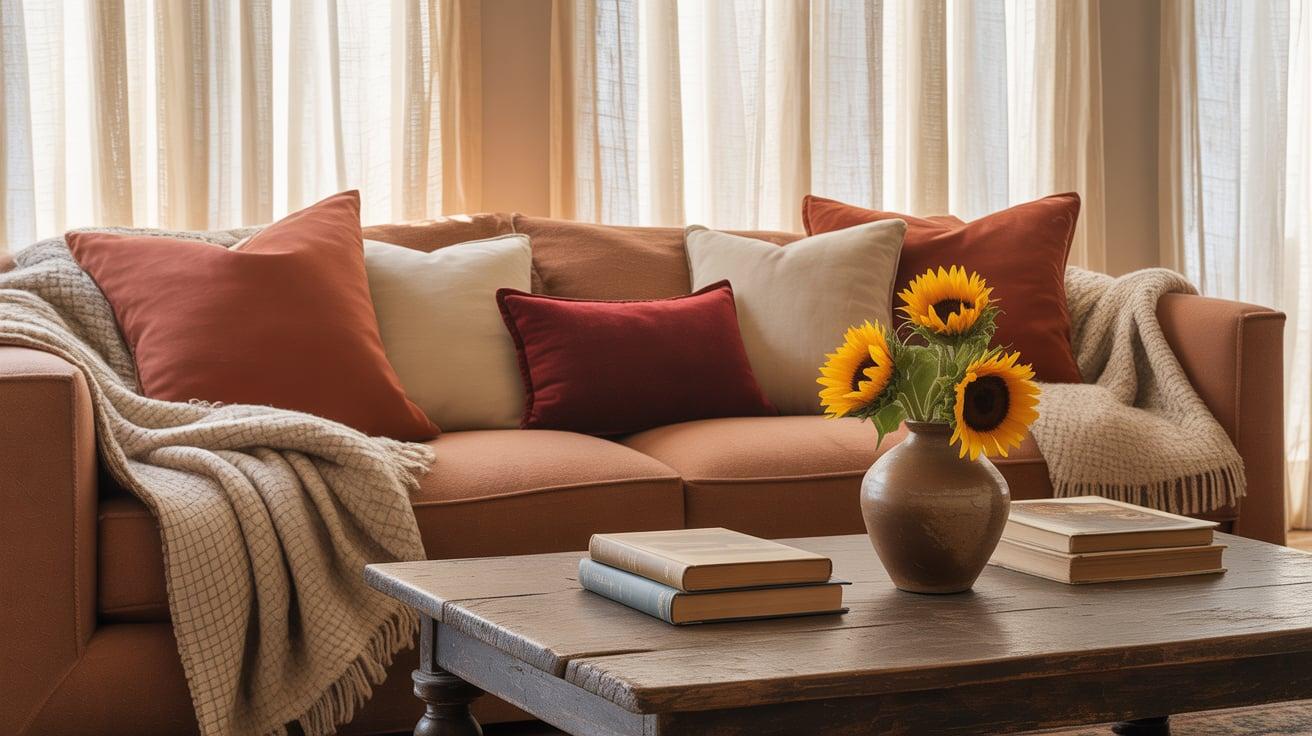 Layered Textiles in Warm Hues