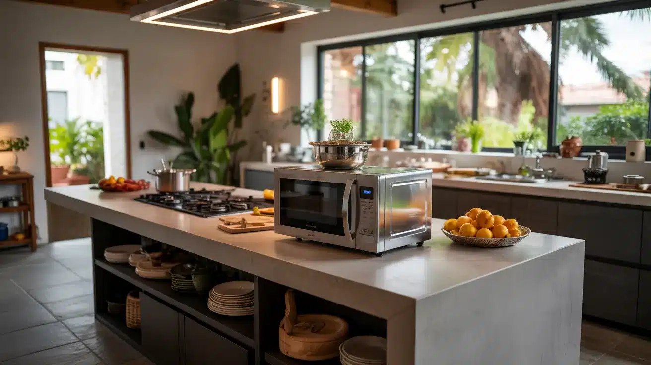On a Kitchen Island for Flexibility and Convenience