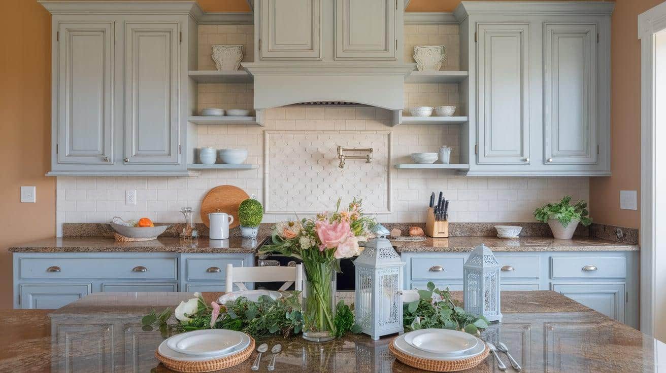 Pale Blue-Gray Cabinets for Coastal Calm