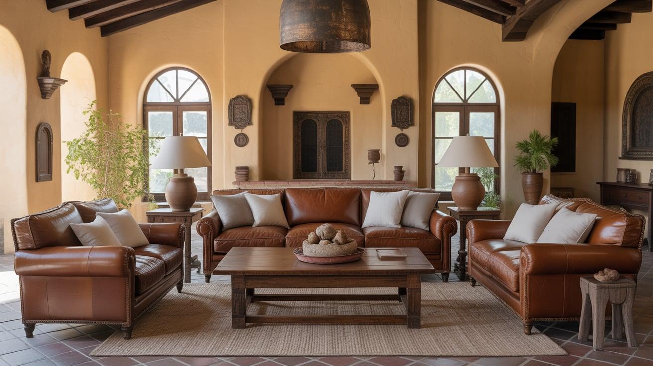Rustic Leather or Linen Upholstery