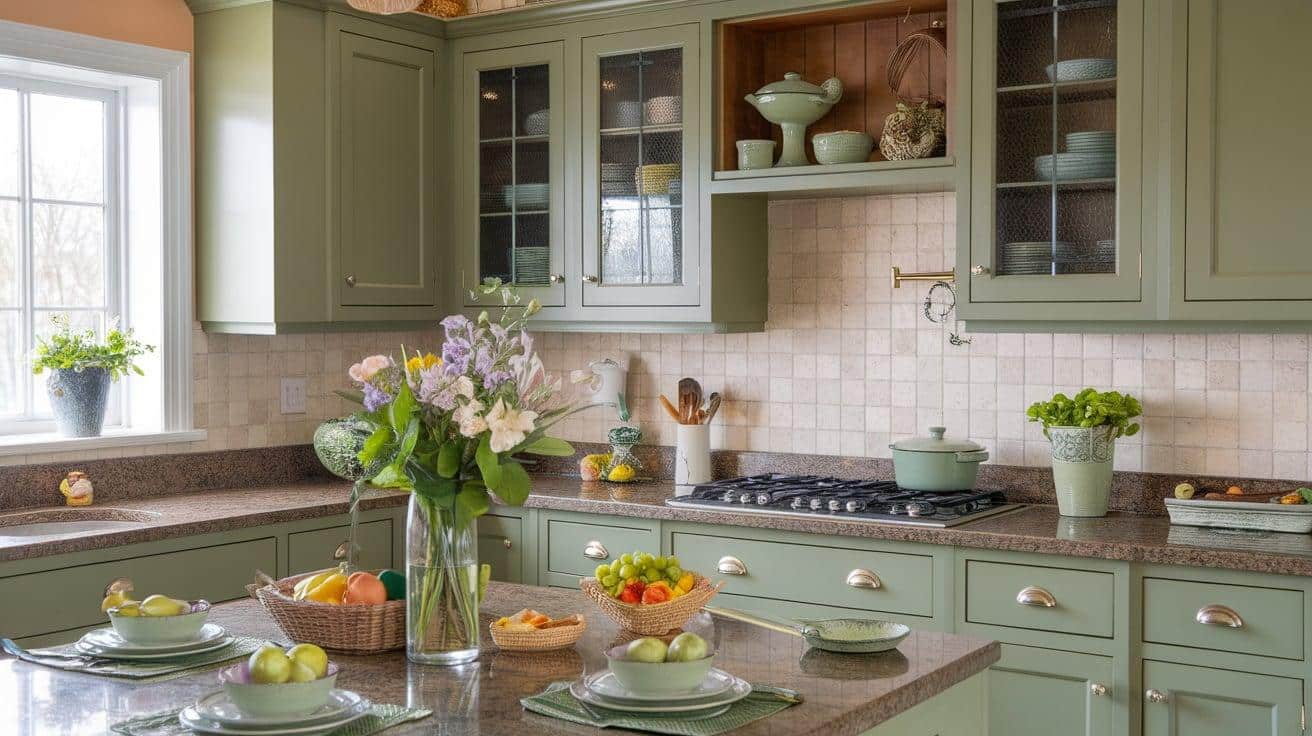 Sage Green and Garden Green Cabinets: Earthy and Fresh