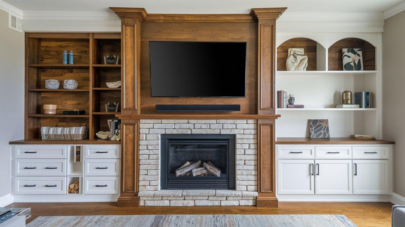 TV Fireplace Wall with Storage