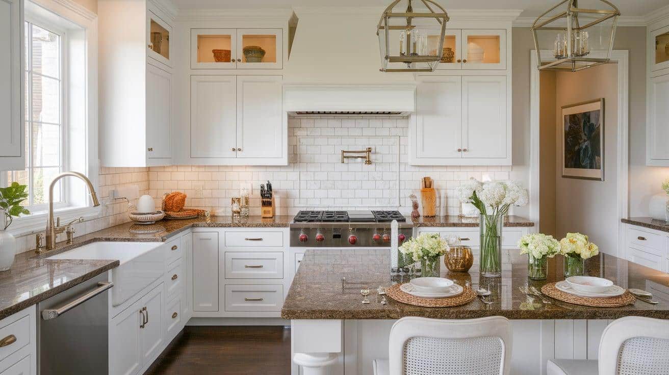 White Cabinets: A Timeless Match for Brown Granite